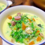 菜の花の豆乳スープ